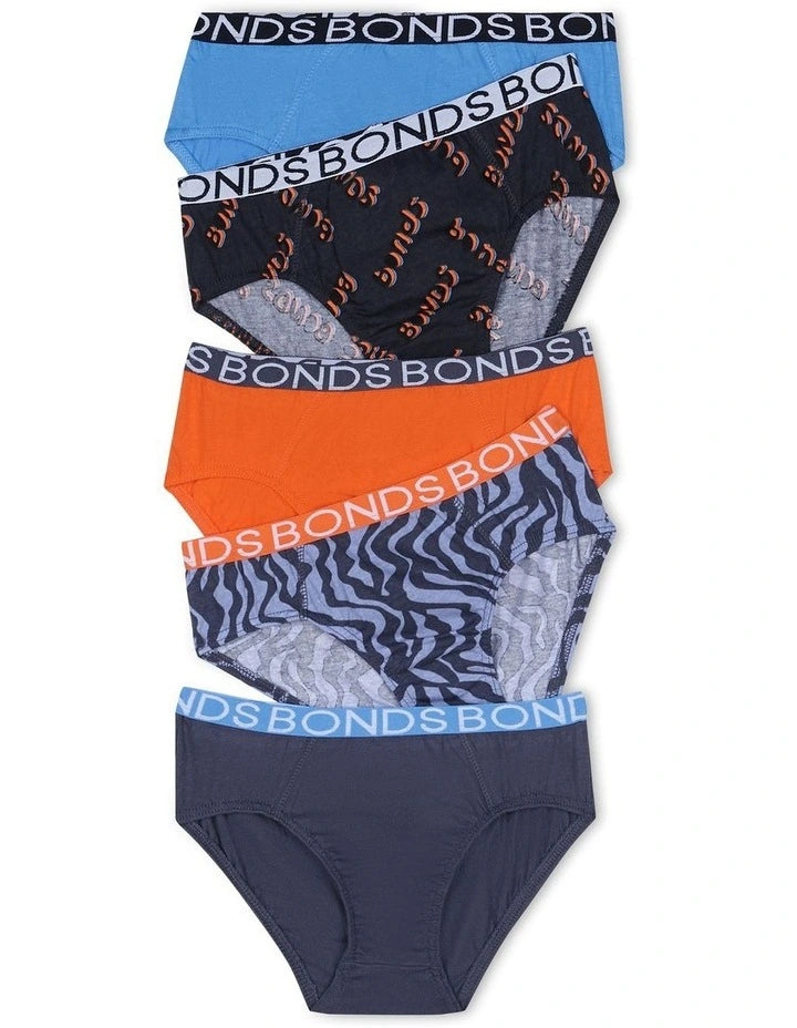 Bonds Boys Brief 5 Pack - Bonds Revibe Logo