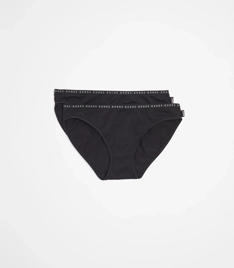 Bonds Girls Seamless Bikini Brief 2 Pack - Black