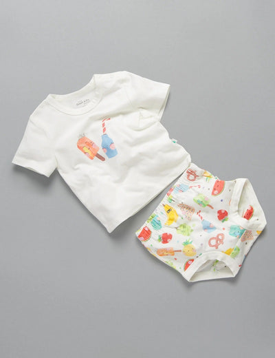 Little Green & Co Jersey Tee & Nappy Cover Set - Summer Yums