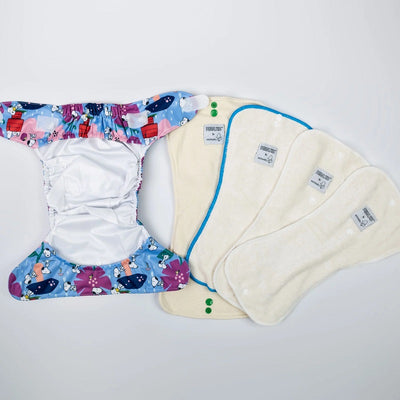 Monarch Ultimate Wipeable Cloth Nappy V3.0 With Hook & Loop - Snoopy In Bloom