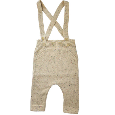 Ardito Baby River Suspender Pants - Speckled Beige