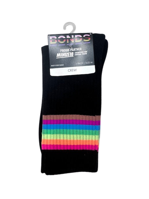 Bonds Pride Crew Sock 1 Pack - Black