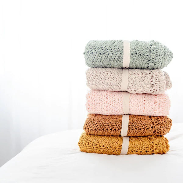O.B Designs Crochet Baby Blanket - Turmeric