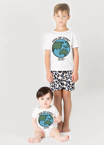 Sunday The Label Save Our Planet Short Sleeve Growsuit - Milk