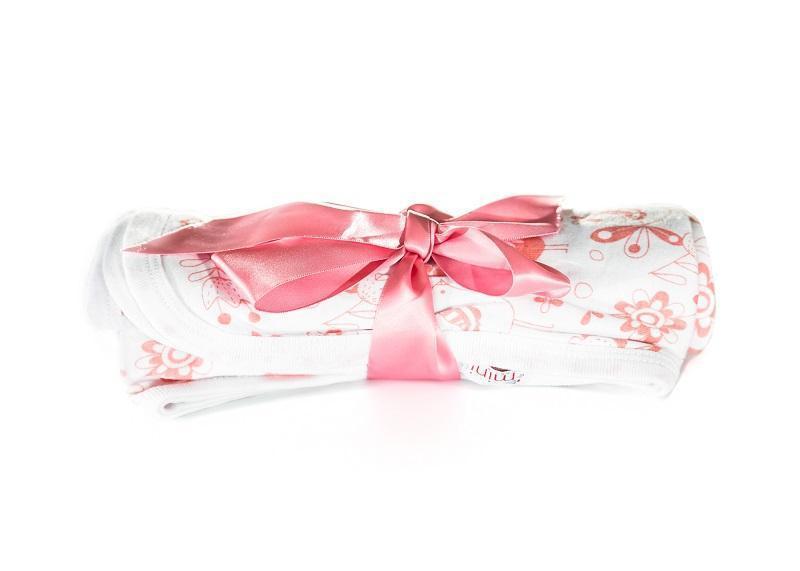Minifin Bird Print Jersey Wrap - White/Pink-Outlet Shop For Kids