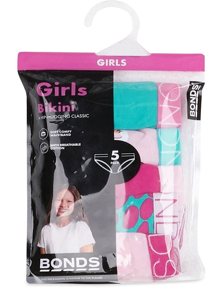 Bonds Girls Bikini 5 Pack - Stella Swan