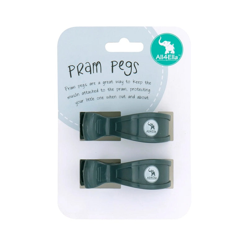 All 4 Ella Pram Pegs 2 Pack - Charcoal