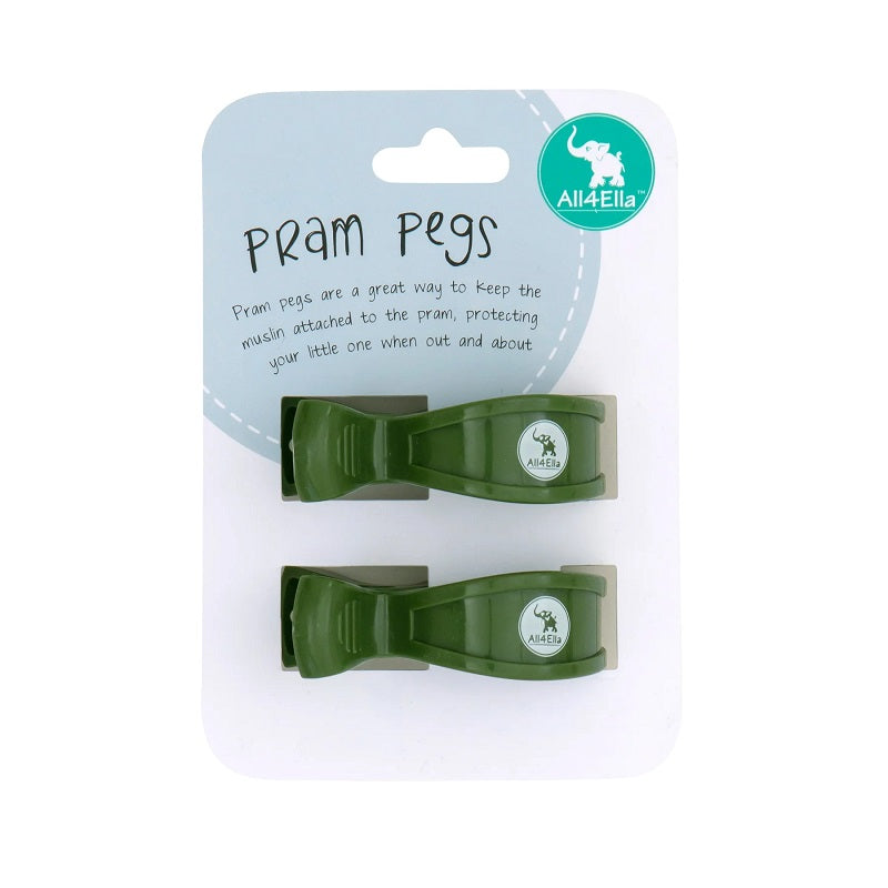 All 4 Ella Pram Pegs 2 Pack - Forest Green