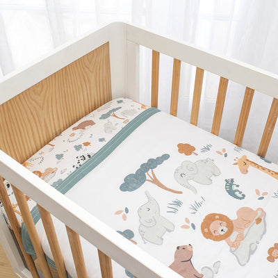 Living Textiles 4 Piece Nursery Set - Day at the Zoo