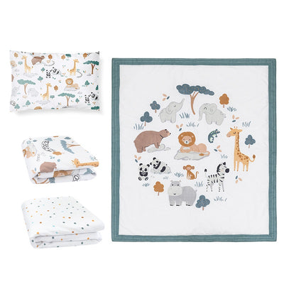 Living Textiles 4 Piece Nursery Set - Day at the Zoo