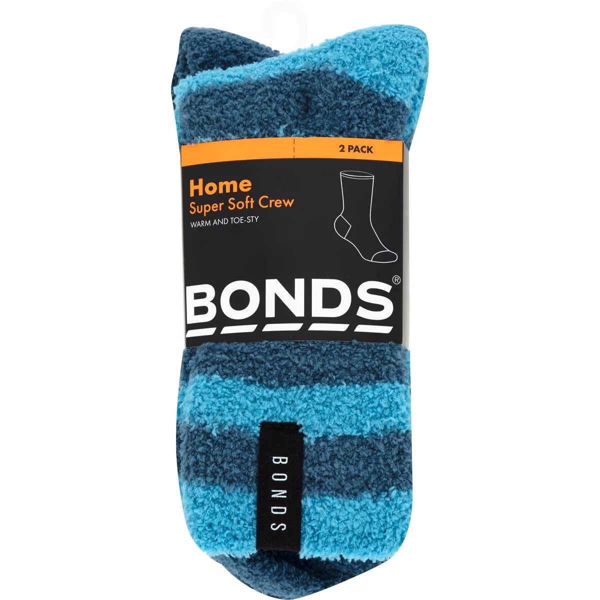 Bonds Kids Supersoft Crew Socks 2 Pack - Blue/Teal