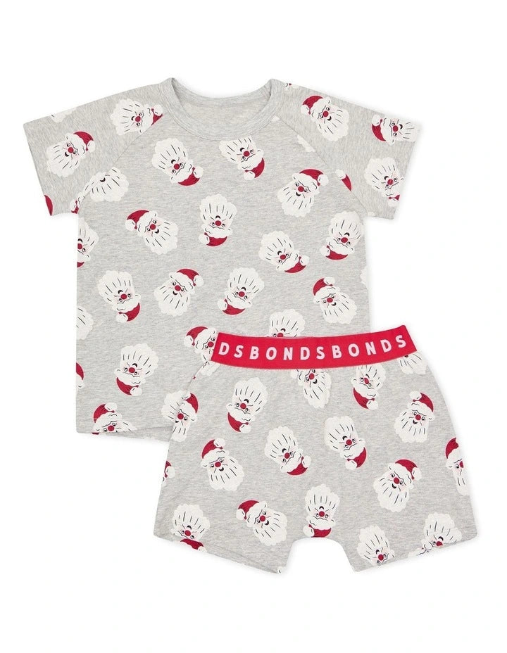 Bonds Kids Sleep Set - Mr Claus Grey