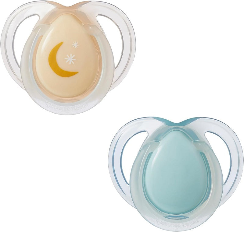 Tommee Tippee Closer To Nature Night Time Orthodontic Soothers 0-6 Months - Moon Pack