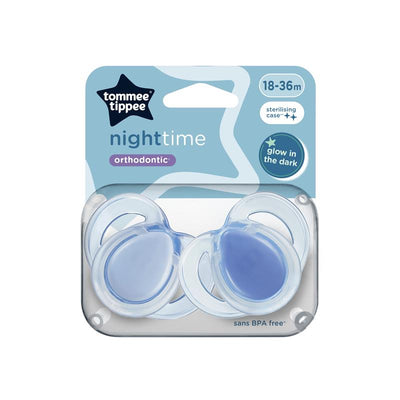 Tommee Tippee Nighttime Soother 2 Pack 18-36 months - Blue/Light Blue