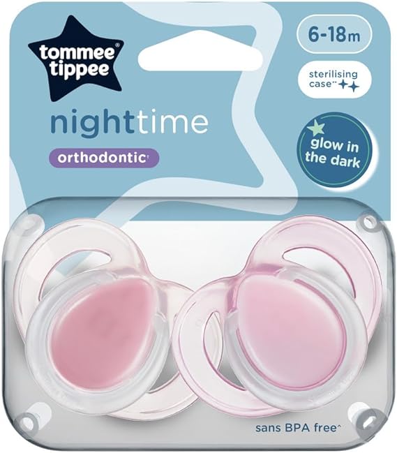 Tommee Tippee Nighttime Soother 2 Pack 18-36 Months - Purple/Pink
