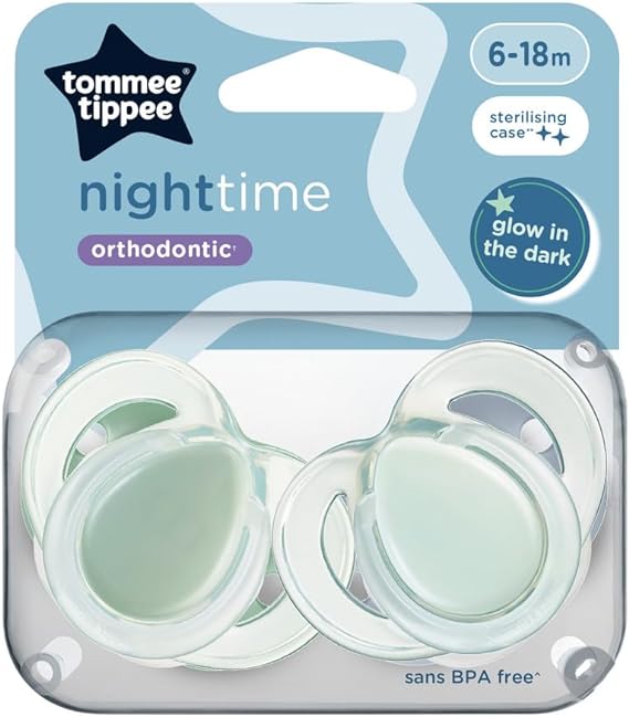 Tommee Tippee Nighttime Soother 2 Pack 18-36 months  - Teal