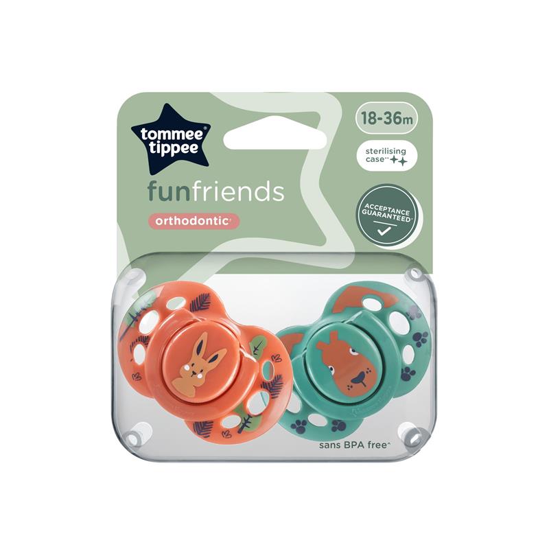 Tommee Tippee Fun Style Orthodontic Soothers 18-36 Months 2 Pack - Green Pack