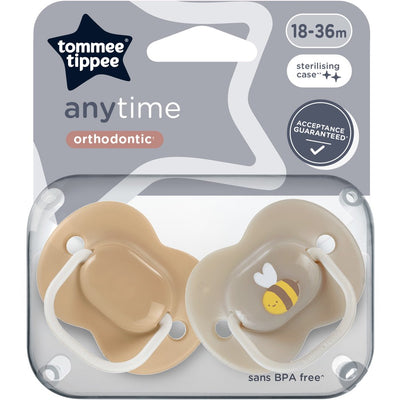 Tommee Tippee Fun Style Orthodontic Soothers 18-36 Months 2 Pack - Bee Pack