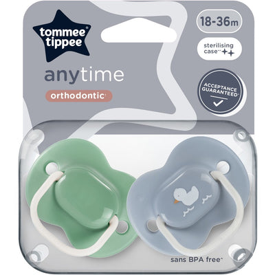 Tommee Tippee Fun Style Orthodontic Soothers 18-36 Months 2 Pack - Duck Pack