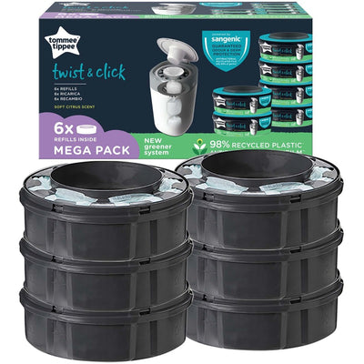 Tommee Tippee Twist & Click Nappy Disposal Refills 6 Pack
