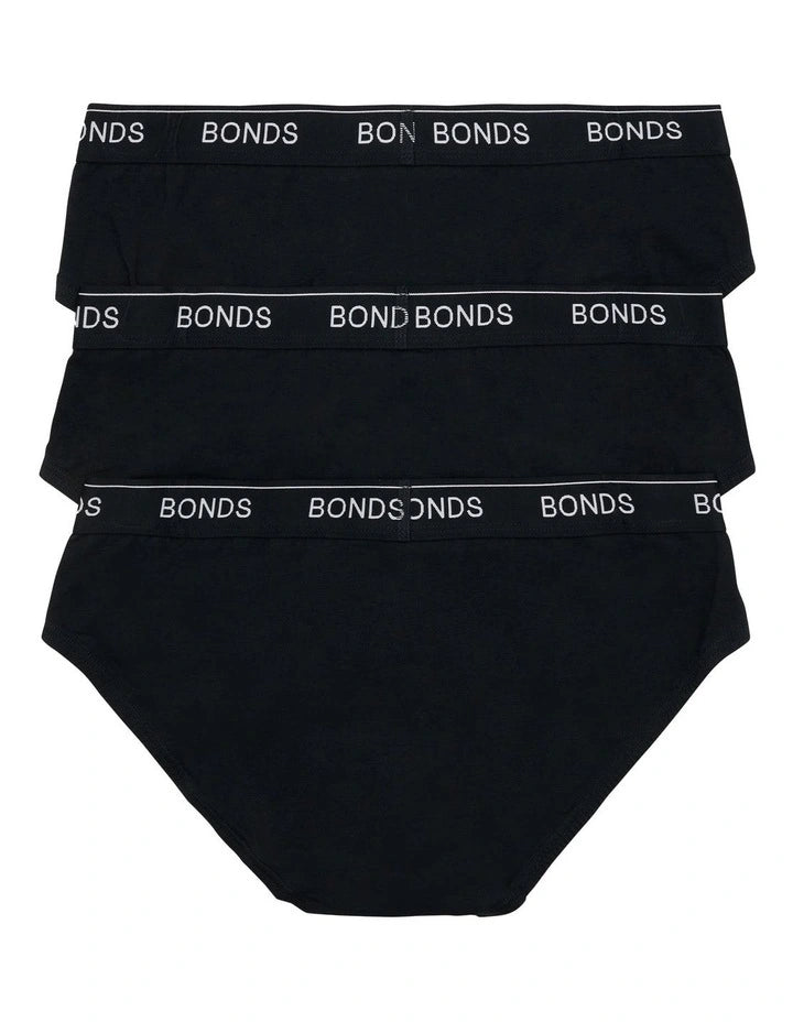 Bonds Men's Guyfront Microfibre Briefs 3 Pack - Black