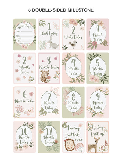 Living Textiles Round Play Mat & Milestone Cards - Meadow