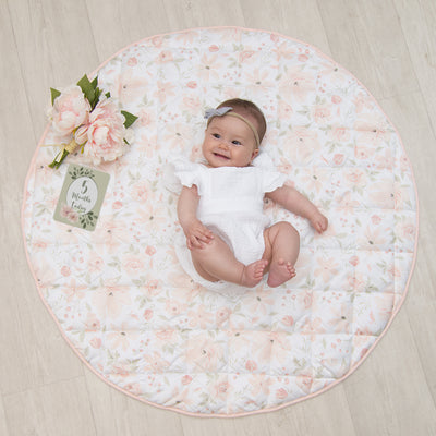 Living Textiles Round Play Mat & Milestone Cards - Meadow