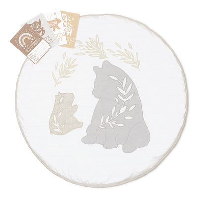 Living Textiles Play Mat With Milestone Cards - Bosco Bear