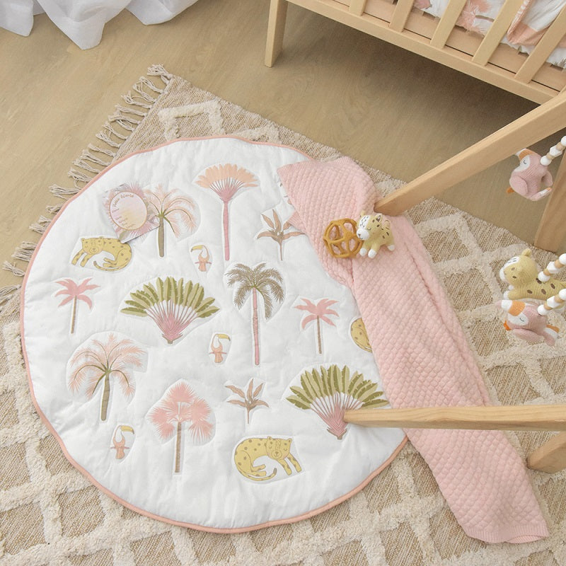 Living Textiles Playmat With Milestone Cards - Tropical Mia