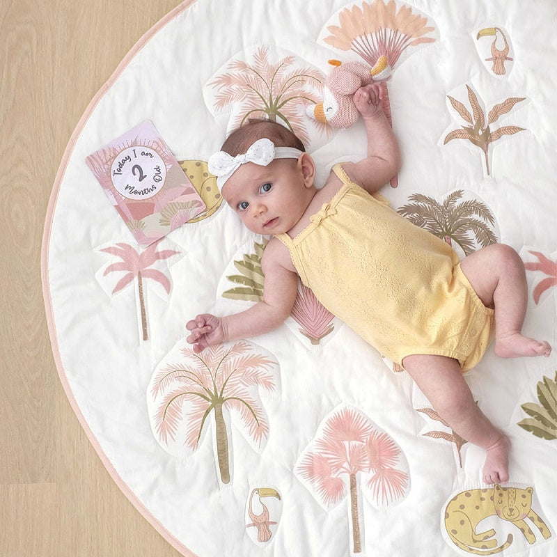 Living Textiles Playmat With Milestone Cards - Tropical Mia