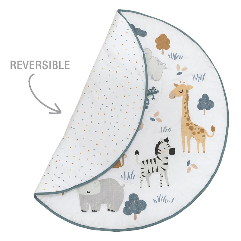 Living Textiles Playmat With Milestone Cards - Day at the Zoo