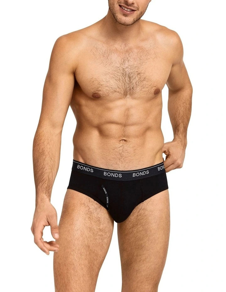 Bonds Men's Guyfront Microfibre Briefs 3 Pack - Black