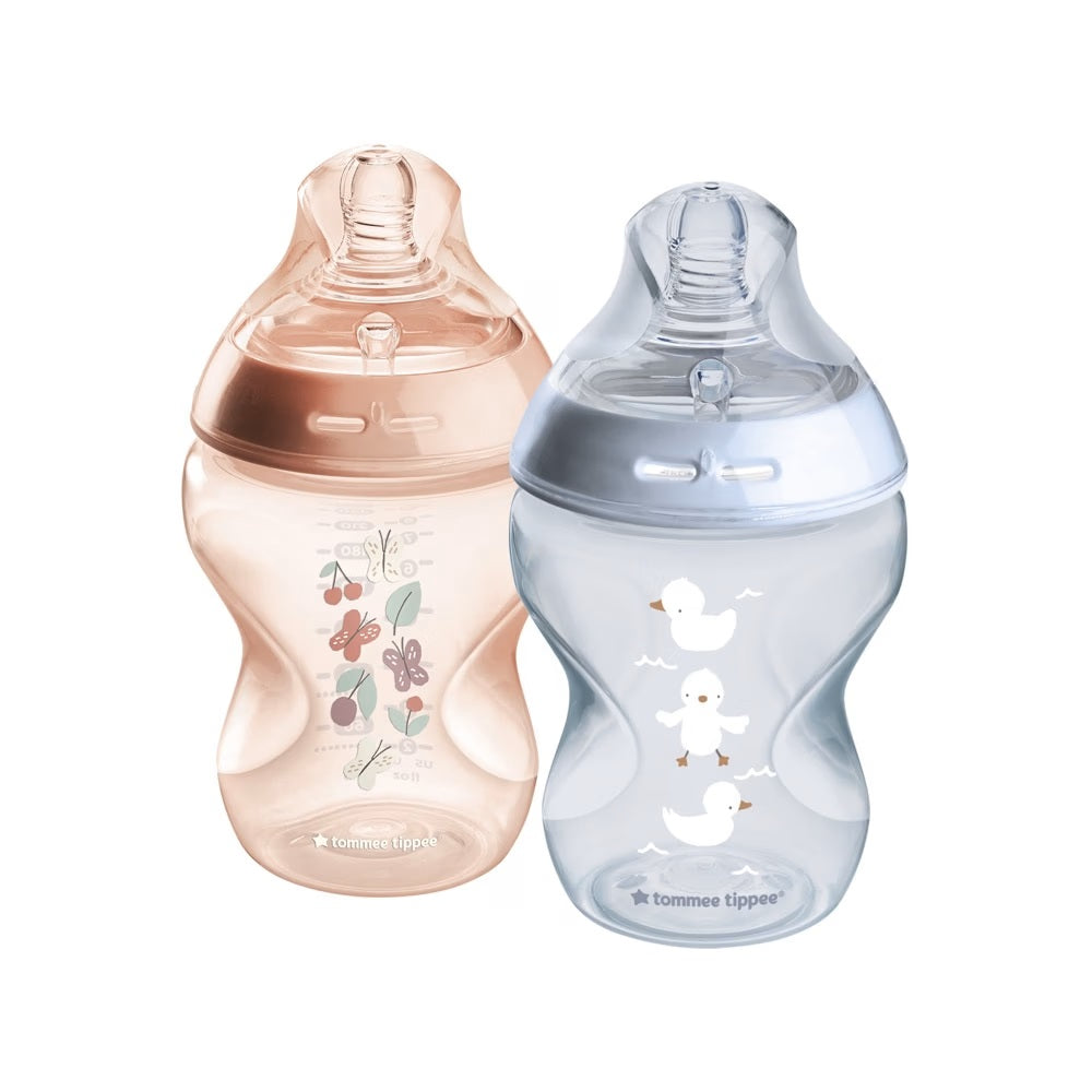 Tommee Tippee Natural Start Baby Bottles Decorated 2 Pack 260ml