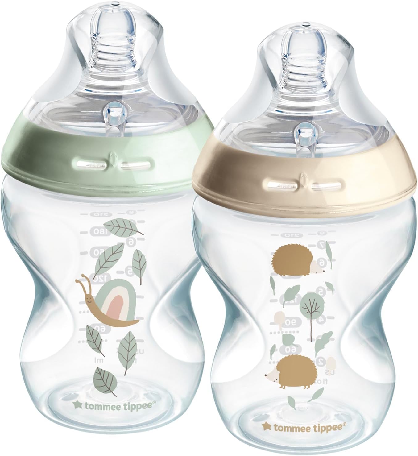 Tommee Tippee Natural Start Baby Bottles 2 Pack 260ml -  Snail/Echidna