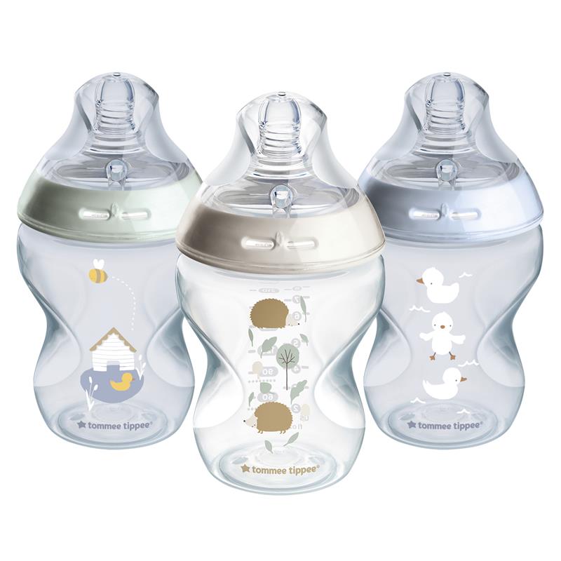 Tommee Tippee Natural Start Baby Bottles Decorated Blue 3 Pack 260ml