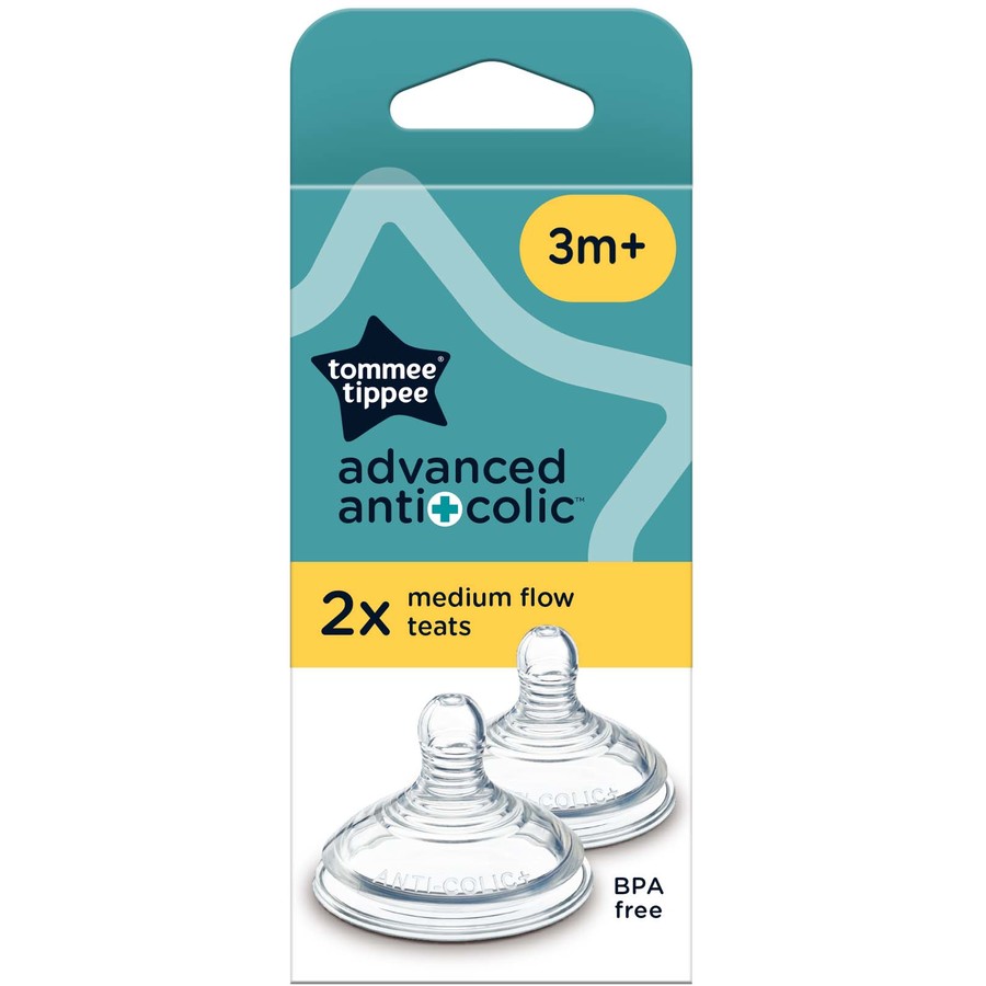 Tommee Tippee Advanced Anti-Colic Bottle Teats Medium Flow 2 Pack