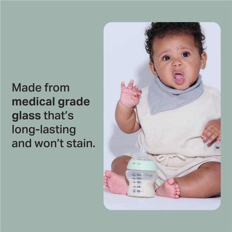 Tommee Tippee Natural Start Glass Baby Bottle Slow Teat 1 Pack 250ml