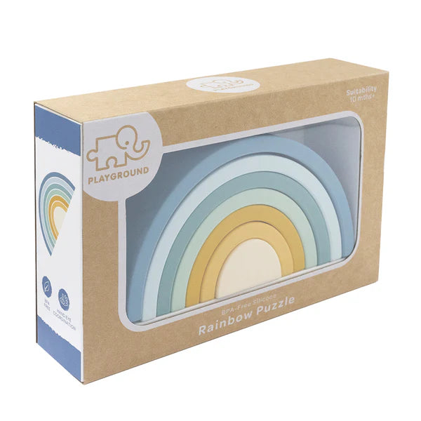 Playground Silicone Rainbow Puzzle - Steel Blue