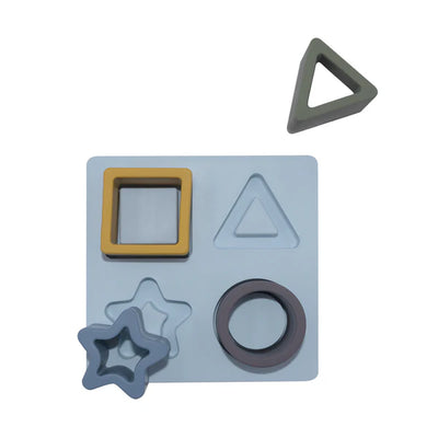 Playground Silicone Shape Puzzle - Steel Blue