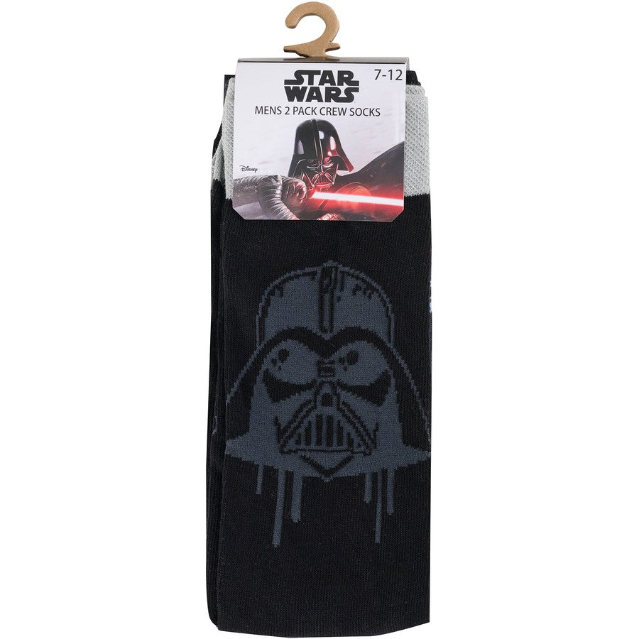 Rio Star Wars Men's Darth Vader Crew Socks 2 Pack - Black & Grey