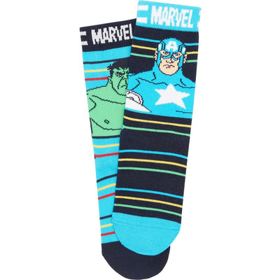 Rio Marvel Kids Avengers Crew Socks 2 Pack - Blue