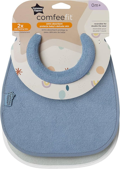 Tommee Tippee Milk Feeding Bib 2 Pack - Blue Pack