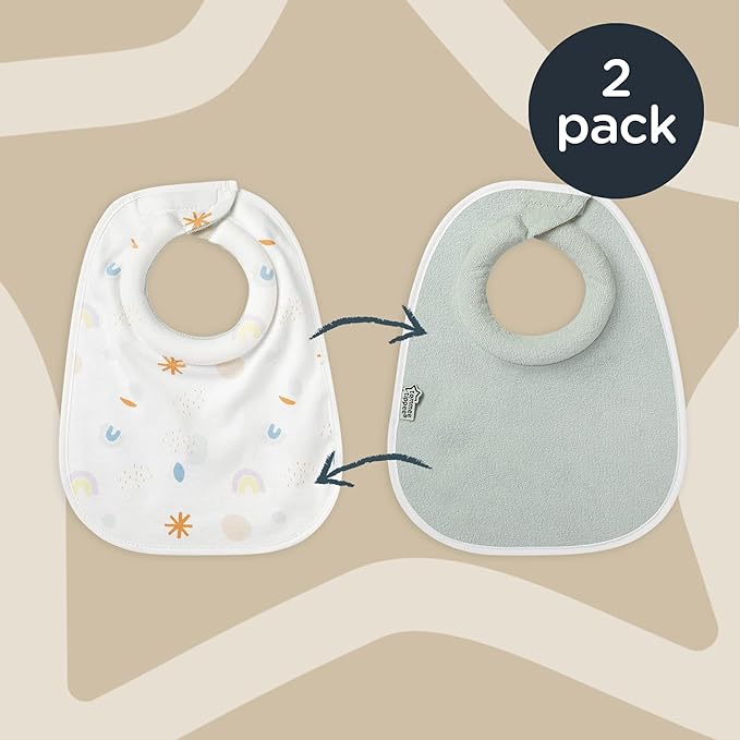 Tommee Tippee Milk Feeding Bib 2 Pack - Soft Green Pack