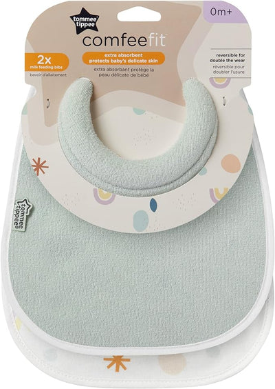 Tommee Tippee Milk Feeding Bib 2 Pack - Soft Green Pack