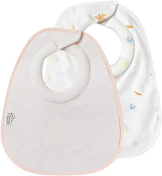 Tommee Tippee Milk Feeding Bib 2 Pack - Soft Pink Pack