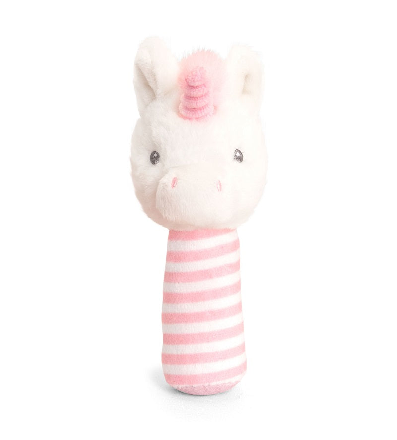 Keeleco 14cm Nursery Plush Unicorn Stick Rattle