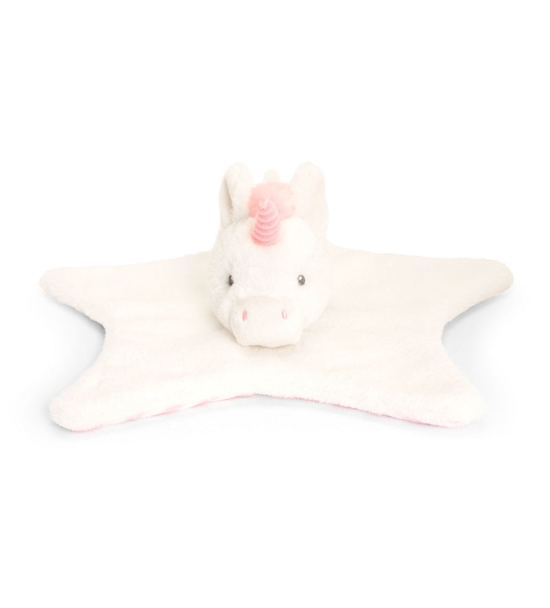 Keeleco 33cm Nursery Unicorn Plush Blanket Soft Toy 0m+ White