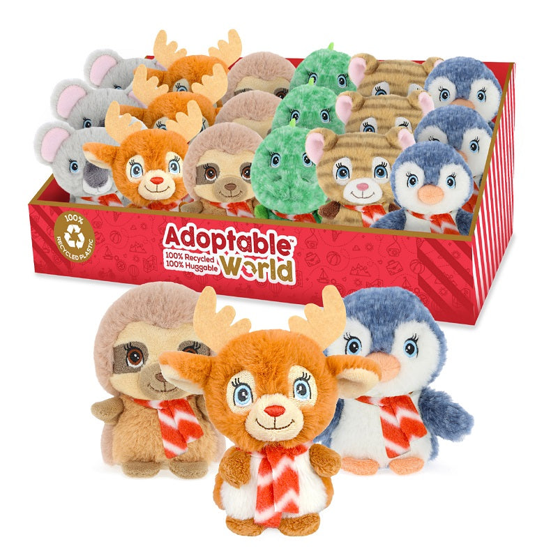 Adoptable World 10cm Mini Xmas Soft Plush Toy 3y+ - Dino