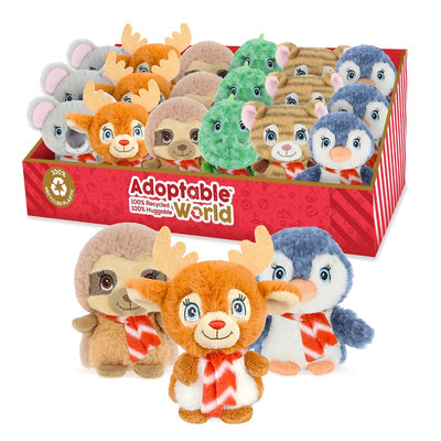 Adoptable World 10cm Mini Xmas Soft Plush Toy 3y+ - Dino