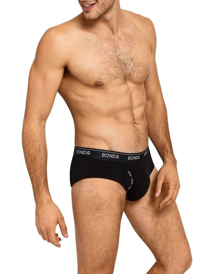 Bonds Men's Guyfront Microfibre Briefs 3 Pack - Black